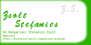 zsolt stefanics business card